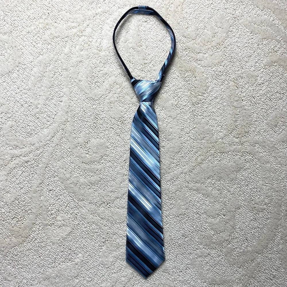 BERGAMO NEW YORK Striped Zipper Tie